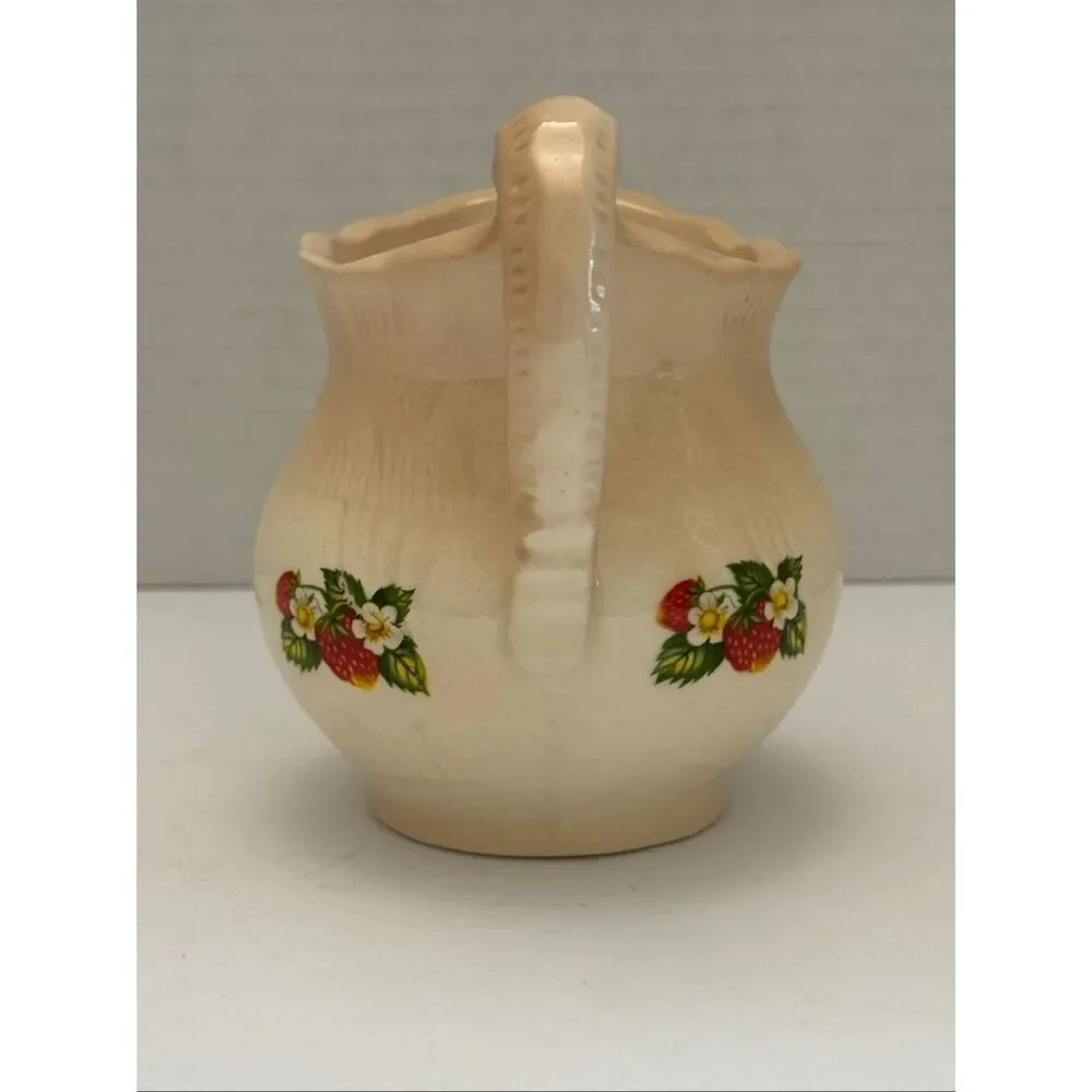 Vintage Strawberry Creamer Mini Pitcher Cream Ombré